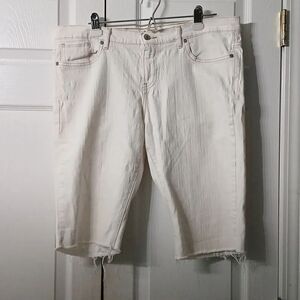 Sonoma Life & Style Modern Fit DIY  cut off white jeans  Sz 16